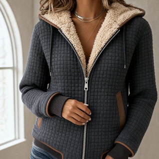 Annika | Damen Stepp-Fleece-gefütterte Reißverschluss Quilted Jacket Women