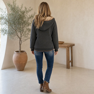 Annika | Damen Stepp-Fleece-gefütterte Reißverschluss Quilted Jacket Women