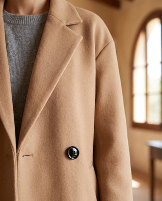 Astrid Mantel in Wolloptik oversized – Khaki