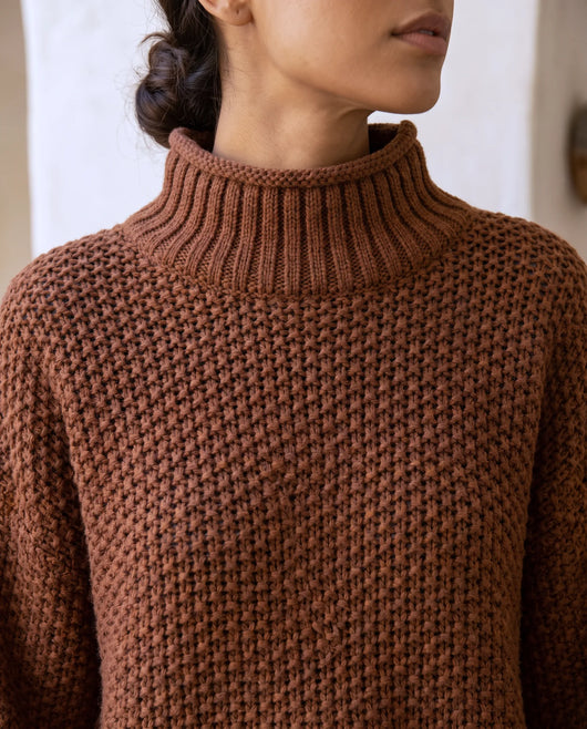 Camille Rollkragenpullover grobstrick – Braun