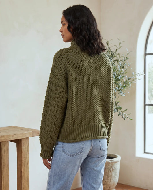 Camille Rollkragenpullover grobstrick – Grün