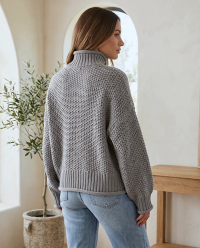 Camille Rollkragenpullover grobstrick – Grau