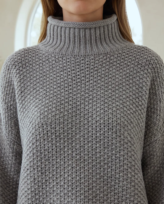 Camille Rollkragenpullover grobstrick – Grau
