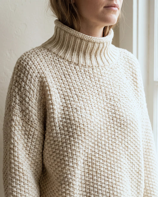 Camille Rollkragenpullover grobstrick – Weiß