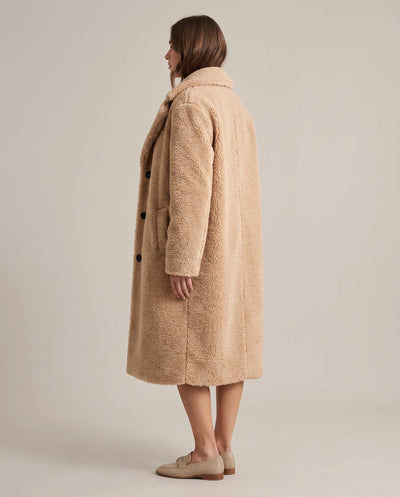 Delphine Teddymantel lang – Khaki