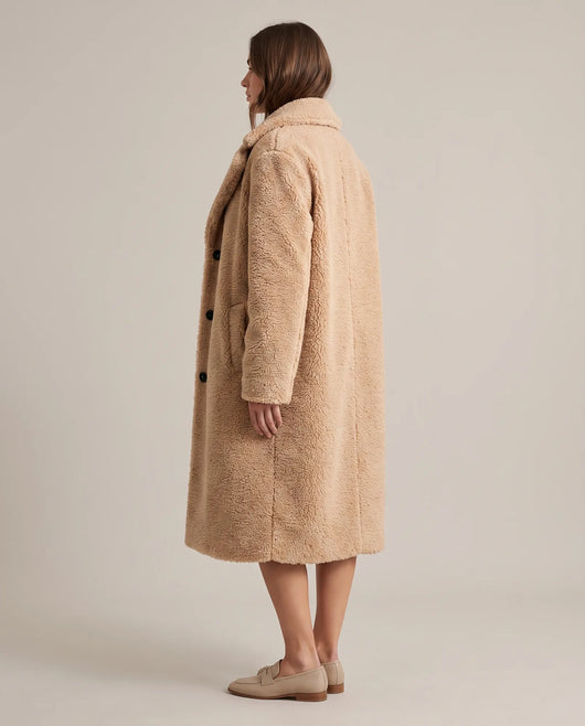 Delphine Teddymantel lang – Khaki