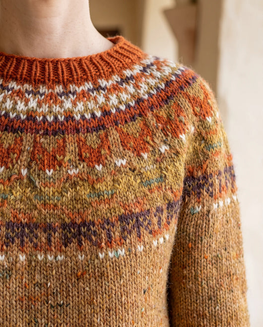 Ingrid Norwegerpullover mit Rundhals – Braun