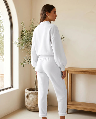 Cleo Strick-Set mit Hose – Weiß