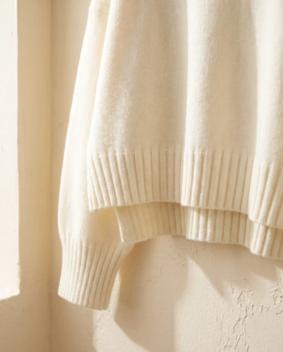 Lyra Strick-Set mit weiter Hose – Creme