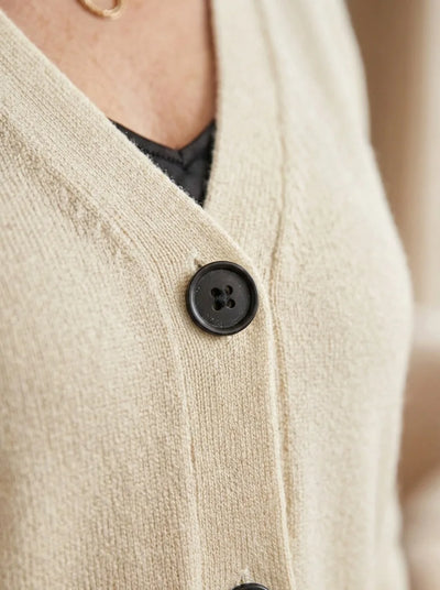 Odette Strickjacke feinstrick mit V-Ausschnitt – Weiß