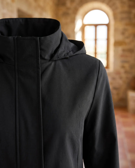 Harlow Trenchcoat mit Kapuze – Schwarz