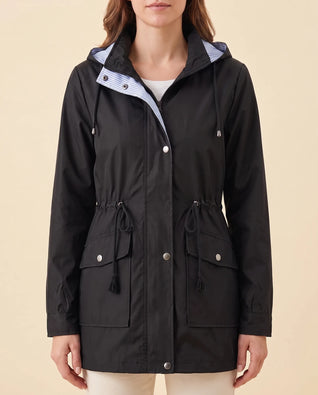 Mira Trenchcoat lang mit abnehmbarer Kapuze