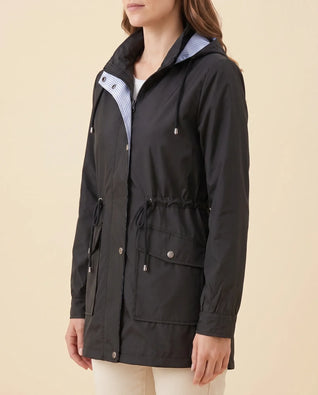 Mira Trenchcoat lang mit abnehmbarer Kapuze