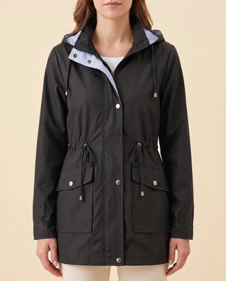 Mira Trenchcoat lang mit abnehmbarer Kapuze