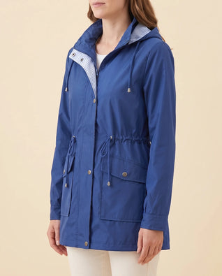 Mira Trenchcoat lang mit abnehmbarer Kapuze