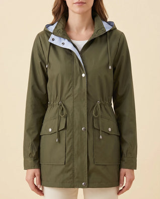 Mira Trenchcoat lang mit abnehmbarer Kapuze