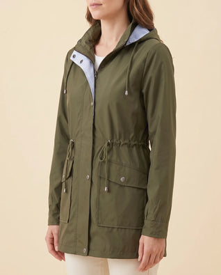 Mira Trenchcoat lang mit abnehmbarer Kapuze