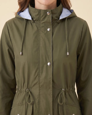 Mira Trenchcoat lang mit abnehmbarer Kapuze
