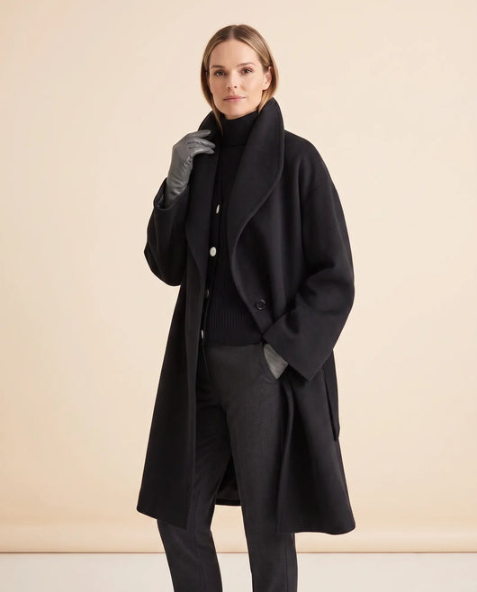 Opal Mantel mit Schalkragen in Wickeloptik