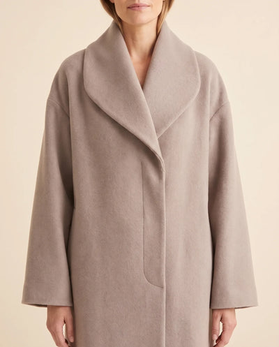 Opal Mantel mit Schalkragen in Wickeloptik