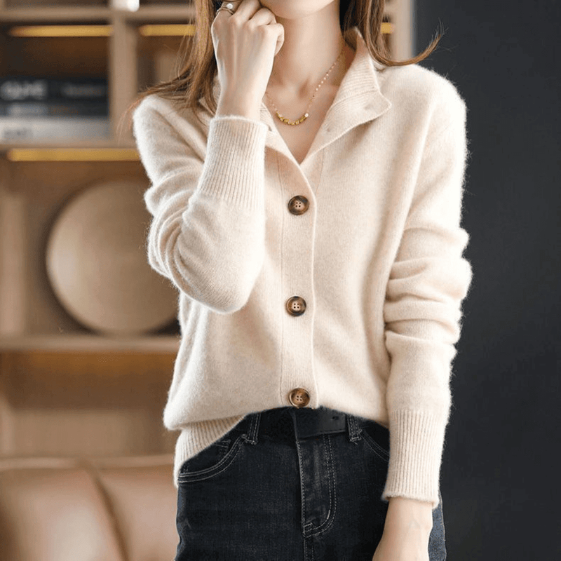 Damen warme Strickjacke leicht und weich