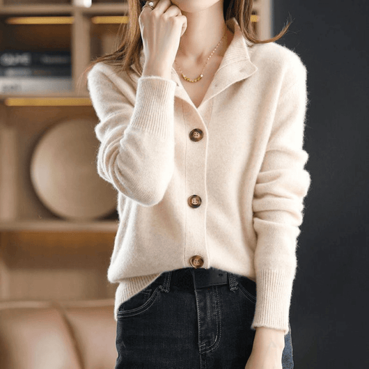 Damen warme Strickjacke leicht und weich
