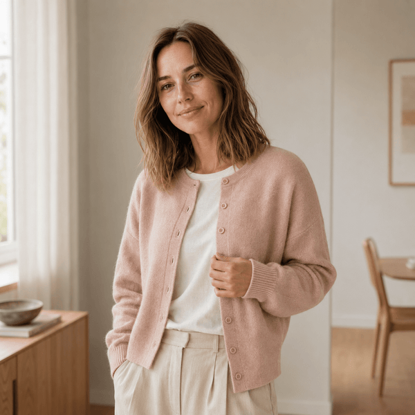 Basic-Cardigan Ella – Feinstrick mit Knopfleiste