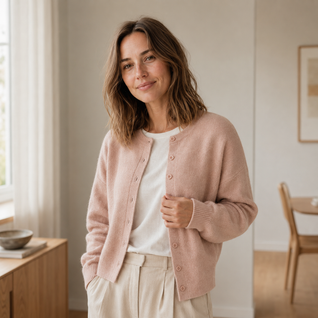 Basic-Cardigan Ella – Feinstrick mit Knopfleiste