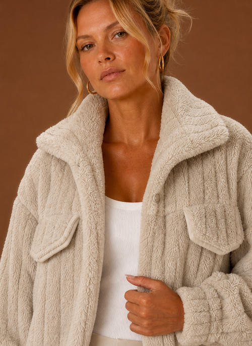 Damen Teddymantel oversized