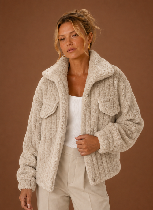 Damen Teddymantel oversized