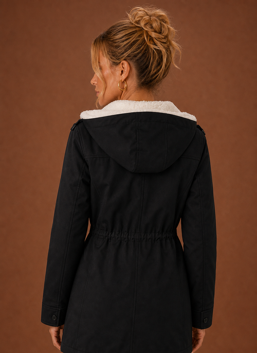 Damen Parka mit Kapuze und Fleecefutter