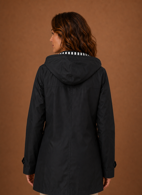 Damen Trenchcoat mit Kapuze für Herbst und Winter