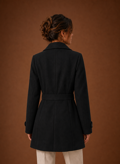 Damen Trenchcoat in Midilänge mit Knopfleiste