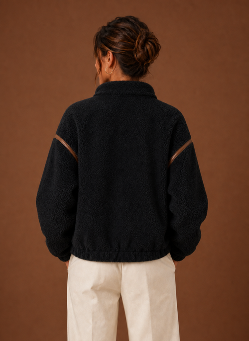 Damen Sherpa-Jacke mit Reißverschluss