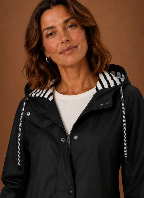 Damen Trenchcoat mit Kapuze für Herbst und Winter