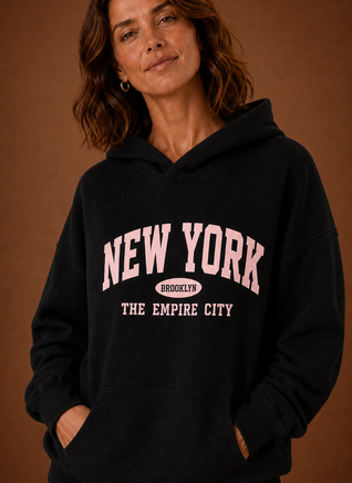 Damen Kapuzenpullover oversized mit Print