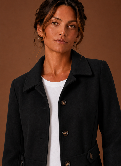 Damen Trenchcoat in Midilänge mit Knopfleiste