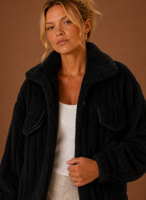 Damen Teddymantel oversized