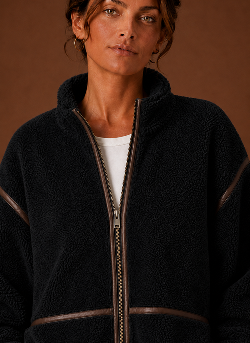 Damen Sherpa-Jacke mit Reißverschluss
