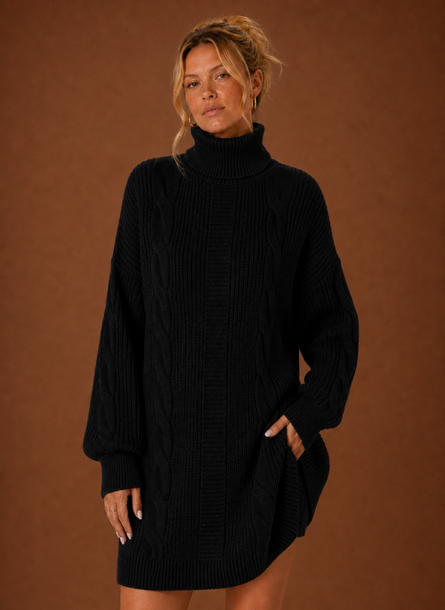 Damen Strickkleid mit Rollkragen