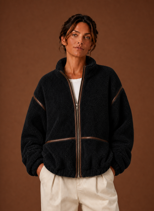 Damen Sherpa-Jacke mit Reißverschluss