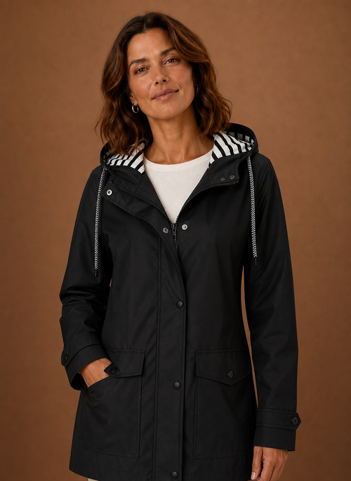 Damen Trenchcoat mit Kapuze für Herbst und Winter