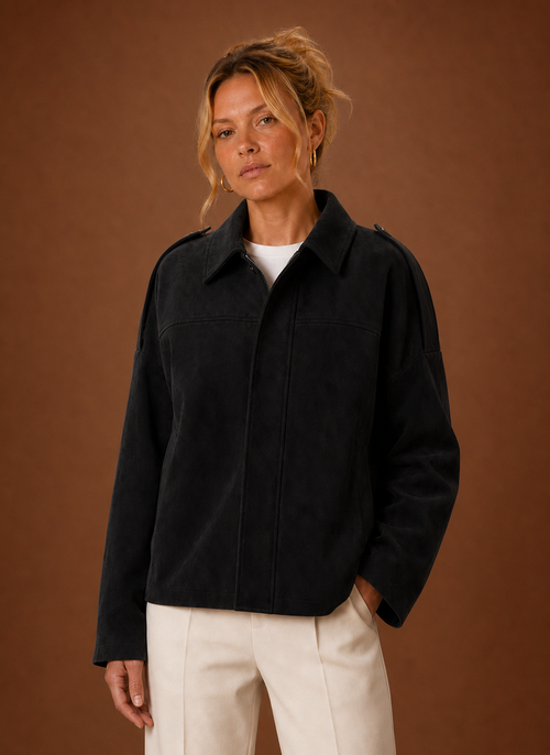 Damen Jacke in Wildlederoptik oversized