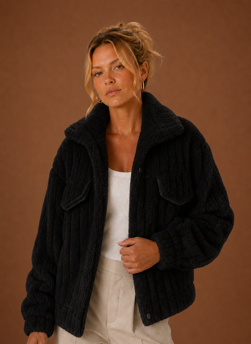 Damen Teddymantel oversized