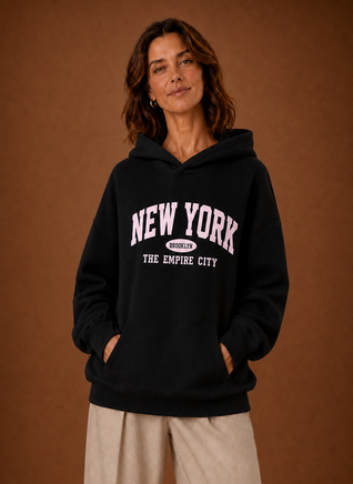 Damen Kapuzenpullover oversized mit Print