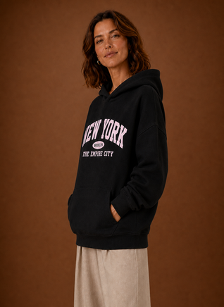 Damen Kapuzenpullover oversized mit Print