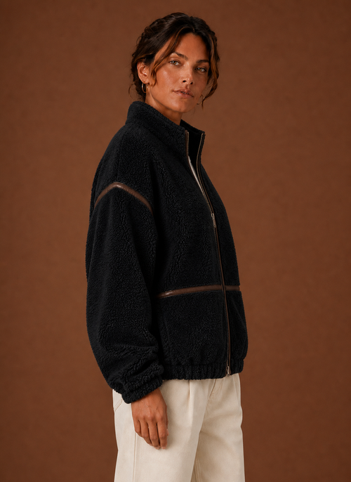 Damen Sherpa-Jacke mit Reißverschluss