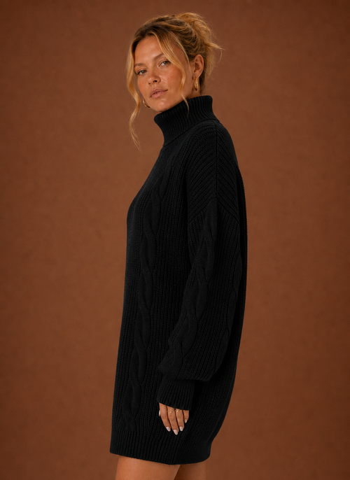 Damen Strickkleid mit Rollkragen