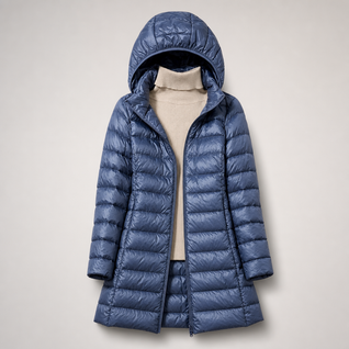 Damen leichte Übergangsjacke mit abnehmbarer Kapuze