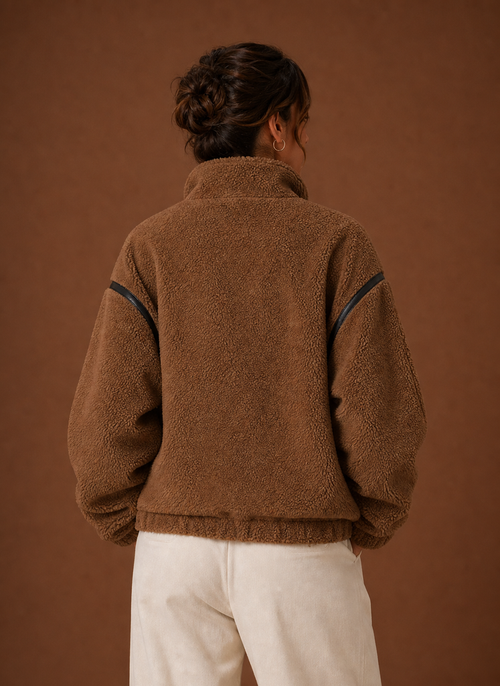 Damen Sherpa-Jacke mit Reißverschluss